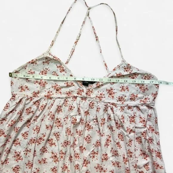 Volcom Pink Floral Spaghetti Strap BabyDoll Mini Dress (Size Medium) - Picture 3 of 8
